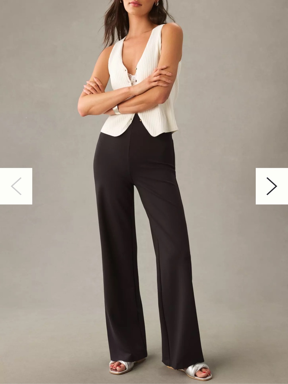 rag & bone Wide Leg Black Trousers